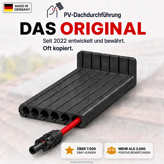 PV Kabeldurchführung Dachdurchführung Kabeldurchgang Ziegeldach geschlitzt